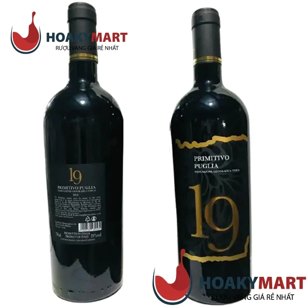 RƯỢU VANG Ý 19 PRIMITIVO PUGLIA 19 ĐỘ CỰC RẺ