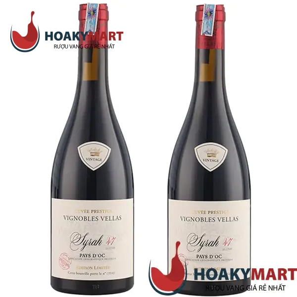 VANG PHÁP VIGNOBLES VELLAS SYRAH 47 - RẺ NHẤT