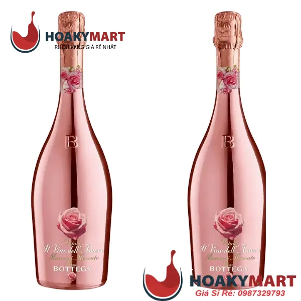 VANG HỒNG Ý VINO DELL'AMORE PETALO MANZONI MOSCATO SPUMANTE ROSATO
