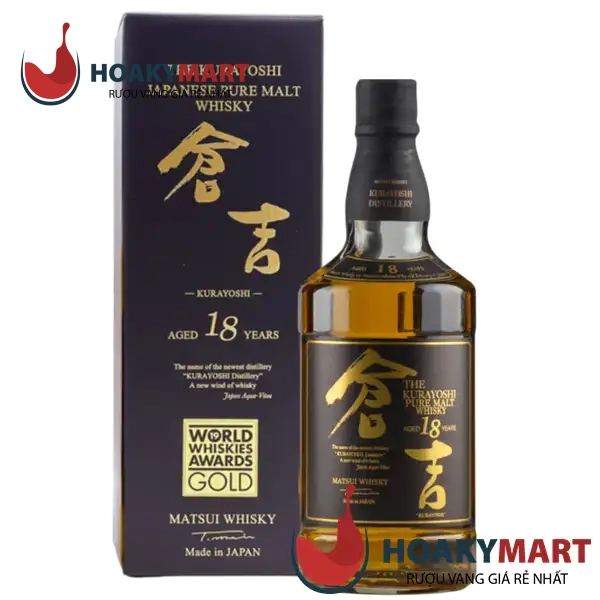 RƯỢU THE KURAYOSHI PURE MALT MATSUI 18 NĂM RẺ NHẤT