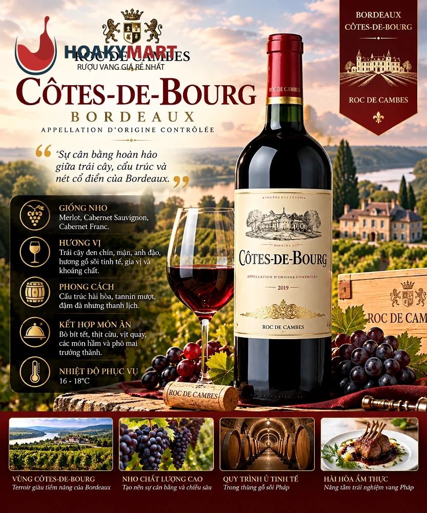 RƯỢU VANG PHÁP ROC DE CAMBES CÔTES DE BOURG