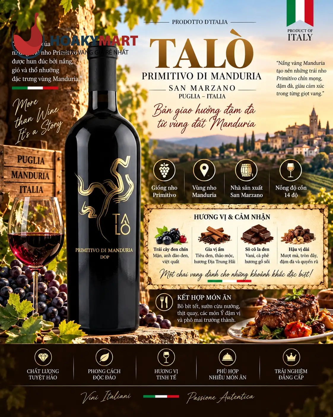 VANG Ý TALÒ PRIMITIVO DI MANDURIA LIMITED EDITION