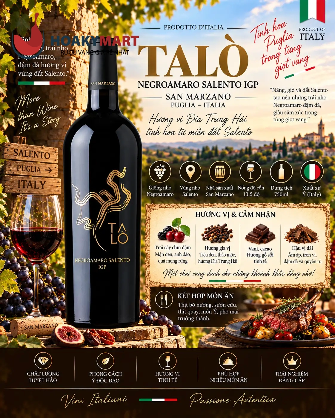 VANG Ý TALÒ NEGROAMARO SALENTO LIMITED EDITION
