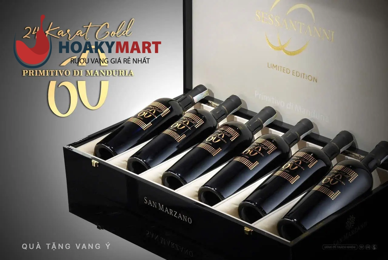 BÁN RƯỢU VANG 60 PRIMITIVO – 24 KARAT GOLD RẺ NHẤT