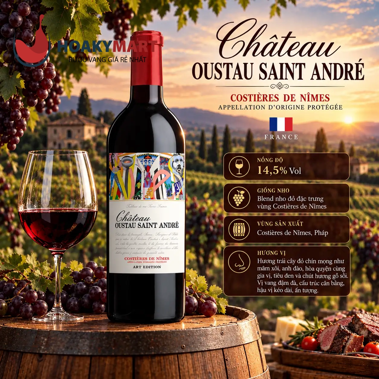 VANG PHÁP CHATEAU OUSTAU SAINT ANDRE ROUGE RẺ NHẤT