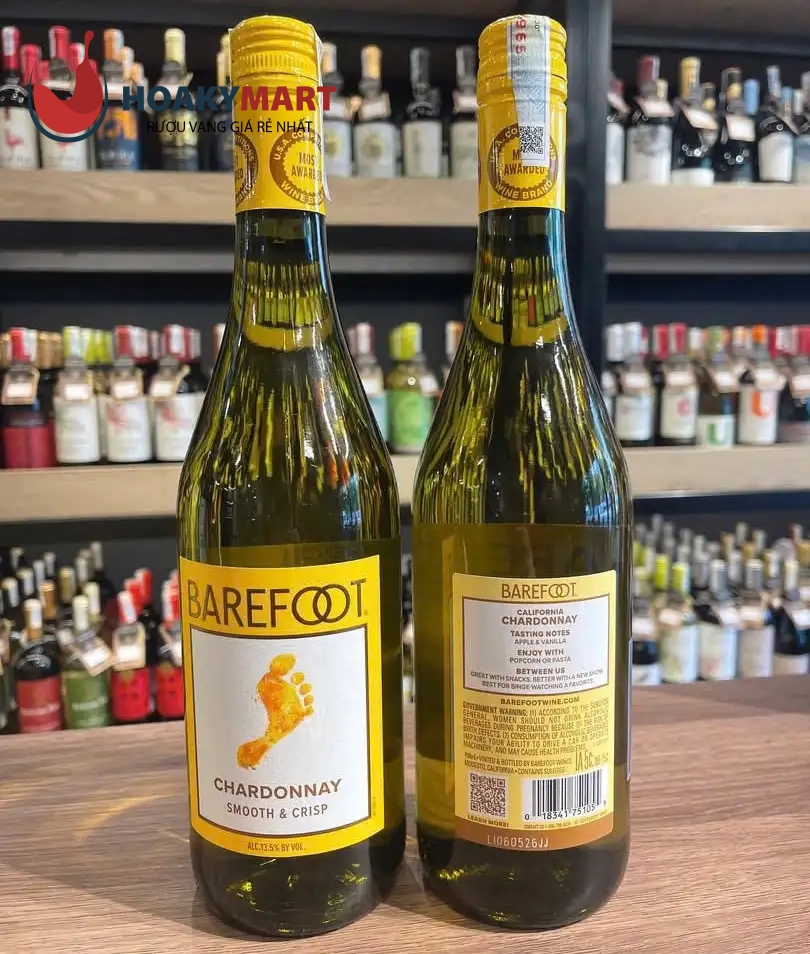 RƯỢU VANG TRẮNG BAREFOOT CHARDONNAY SIÊU RẺ