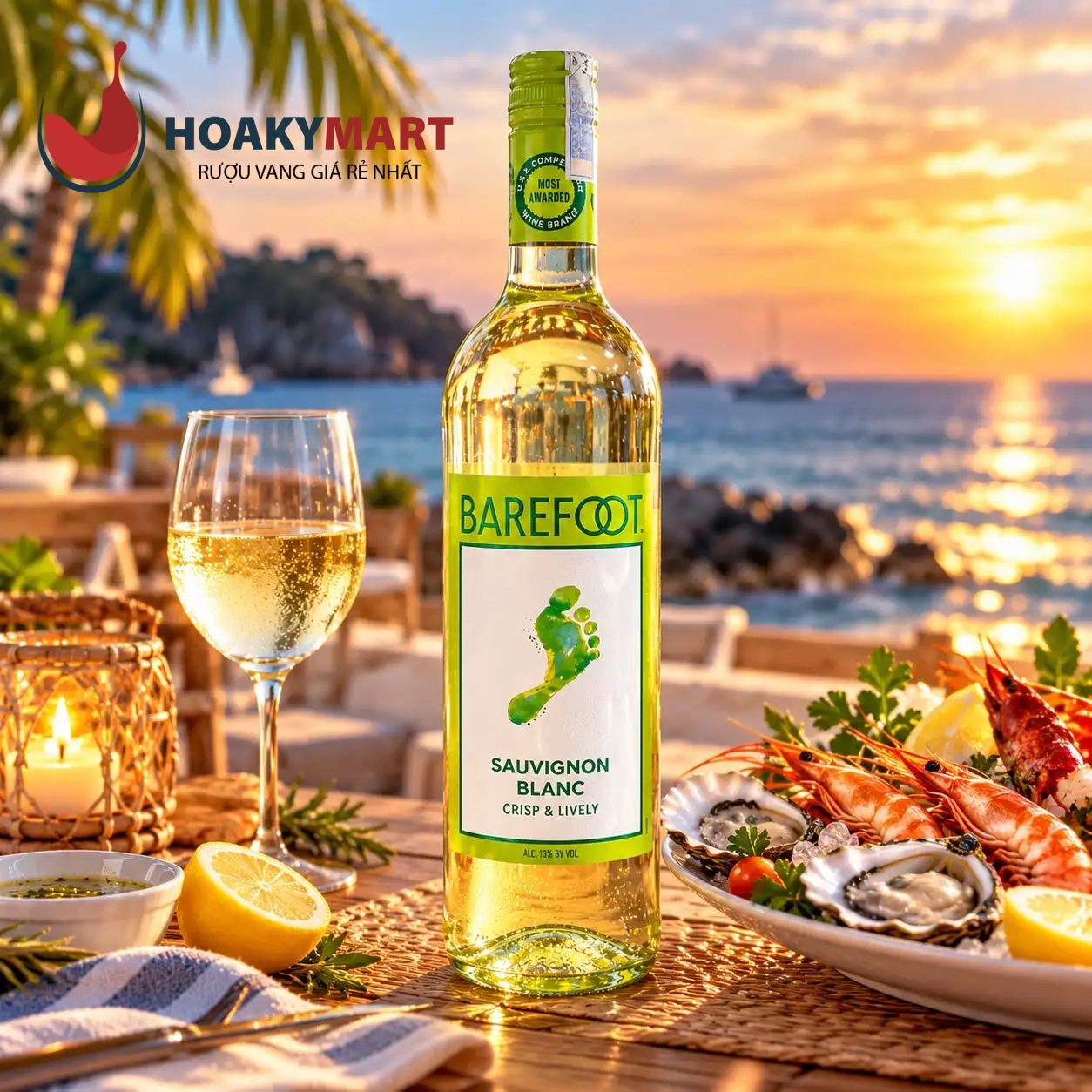RƯỢU VANG MỸ BAREFOOT SAUVIGNON BLANC RẺ TỐT