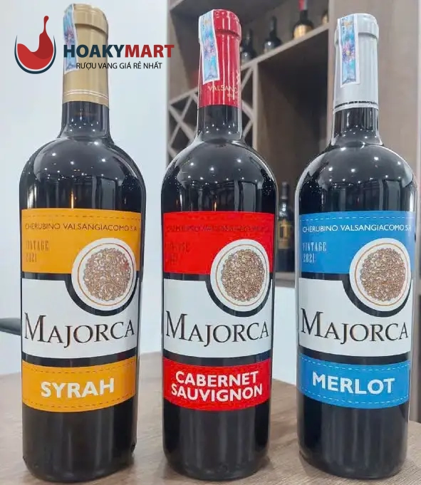 RƯỢU VANG MAJORCA SYRAH NHÃN VÀNG SIÊU RẺ