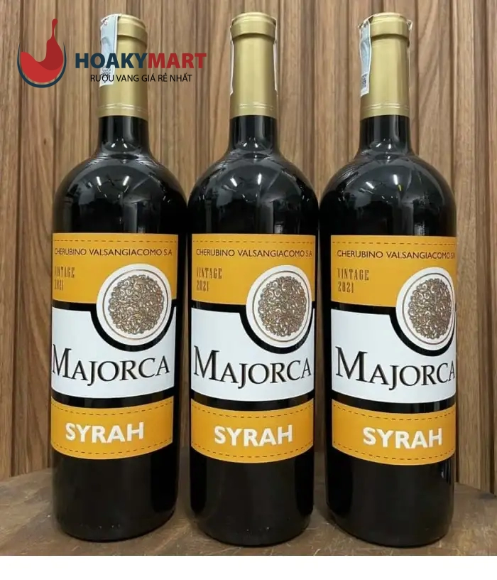 RƯỢU VANG MAJORCA SYRAH NHÃN VÀNG SIÊU RẺ