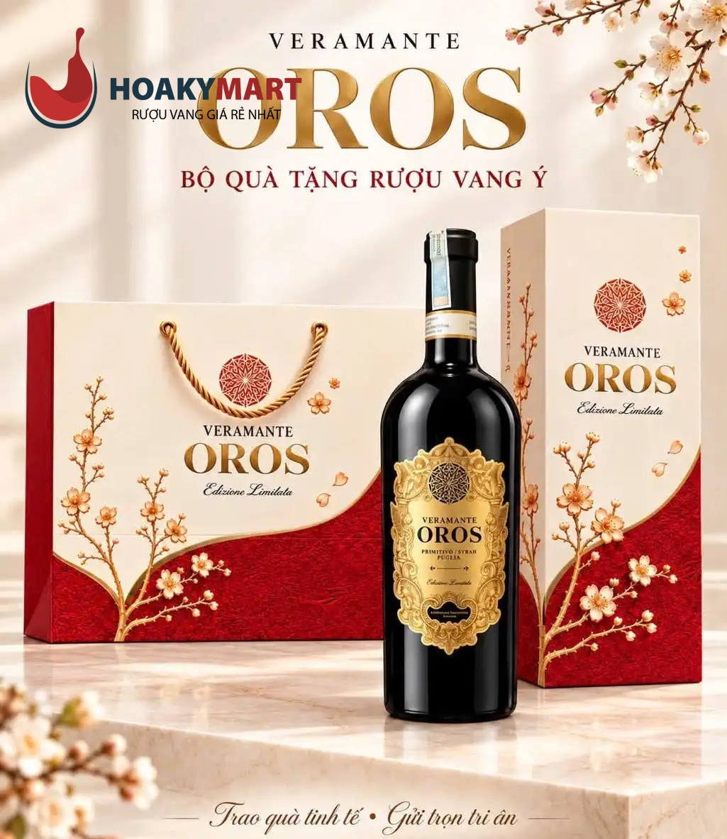 VANG Ý VERAMANTE OROS PRIMITIVO SYRAH NHÃN VÀNG